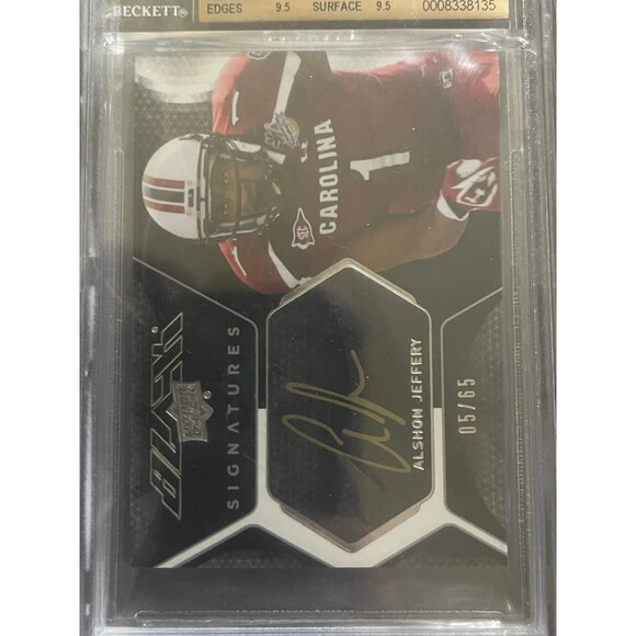 2012 UD Upper Deck Signatures Black Alshon Jeffery RC Rookie BGS 9.5 Auto 5/65‎ - Picture 3 of 7